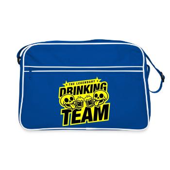 Drinking Team Skelett Bier - Retro Tasche - Blau/Weiß - Vorne