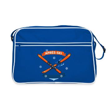 Comic Ski gekreuzt mit fröhlichem Banner - Retro Tasche - Blau/Weiß - Vorne