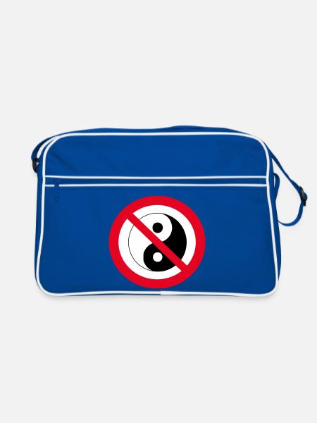 Interdit Yin Yang: symbole antiéquilibre - Sac Retro - bleu/blanc - Devant