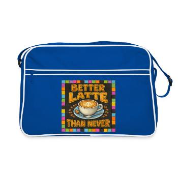 Better Latte Than Never - Retro Bag - blue/white - Front