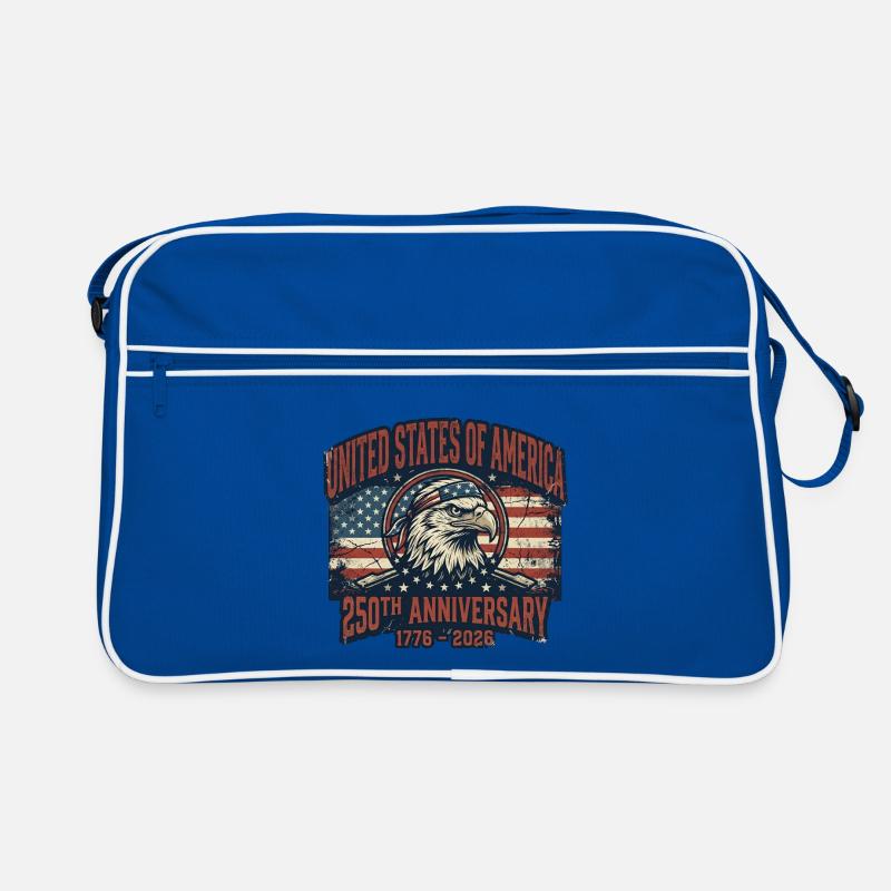 Aigle devant le drapeau américain – États-Unis 250 ans Sac Retro