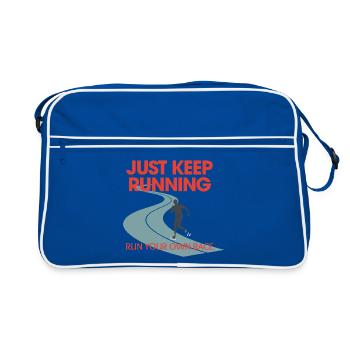 Jogging Endurance Runner Fitness just keep running - Retro Bag - blue/white - Front