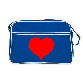 Red Heart Minimal Style - Retro Bag - blue/white - Front