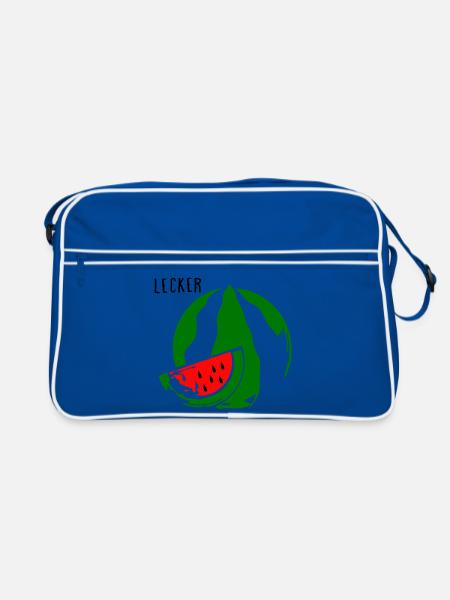 Melone - Retro Tasche - Blau/Weiß - Vorne