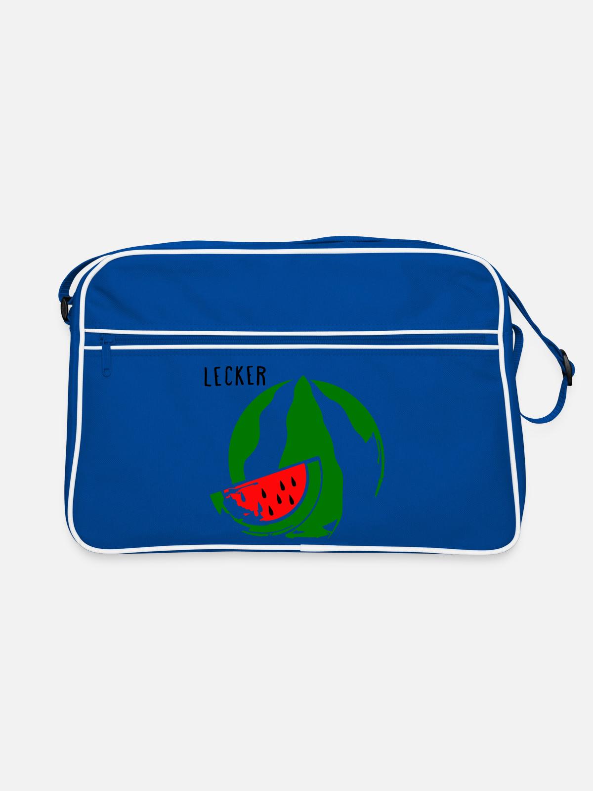 Melone - Retro Tasche - Blau/Weiß - Vorne