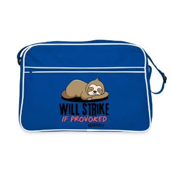 Sleepy Sloth If Provoked - Retro Bag - blue/white - Front