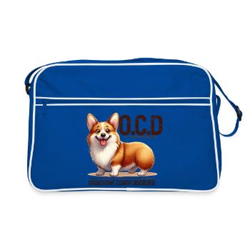 TOC (Trouble obsessionnel du Corgi) Merch drôle de Corgi - Sac Retro - bleu/blanc - Devant