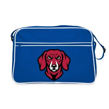 Logo de la mascotte teckel - Sac Retro - bleu/blanc - Devant