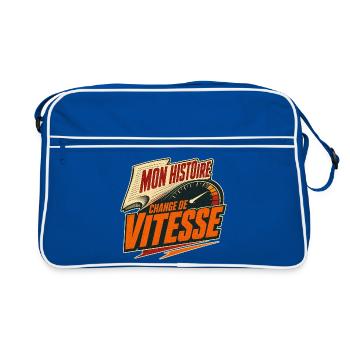 Mon histoire change de vitesse - Sac Retro - bleu/blanc - Devant