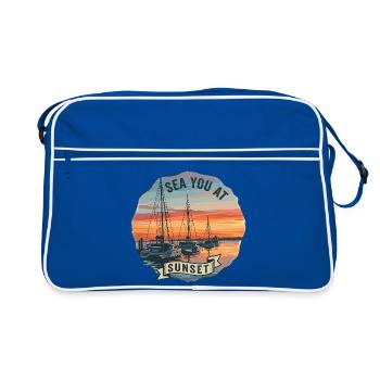 Voiles au coucher du soleil - Sac Retro - bleu/blanc - Devant