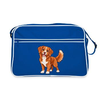 Nova Scotia Retriever Kawaii Style - Retro Tasche - Blau/Weiß - Vorne