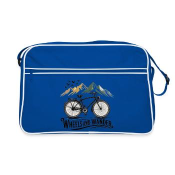 Wheels & Wander – Mountain Adventure - Retro Bag - blue/white - Front