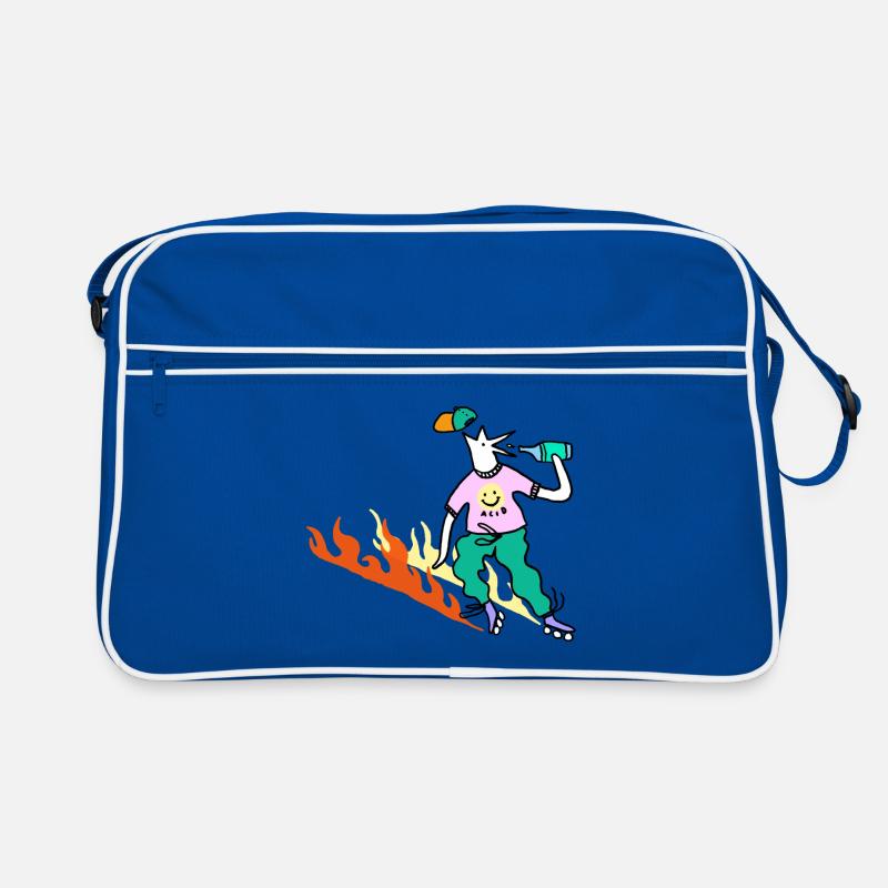 Roller_Skater_on_fire Retro Tasche