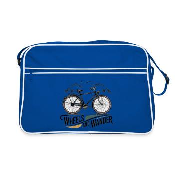 Wheels & Wander – Mountain Adventure - Retro Bag - blue/white - Front