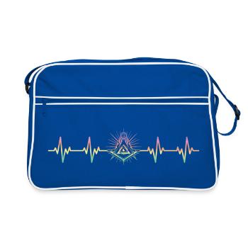 Tshirt maçonnique, cadeau maçonnique - Sac Retro - bleu/blanc - Devant