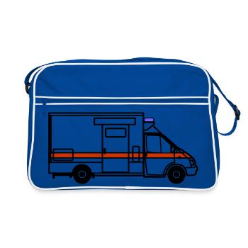 Ambulance / Rettungstransportwagen - Retro Tasche - Blau/Weiß - Vorne