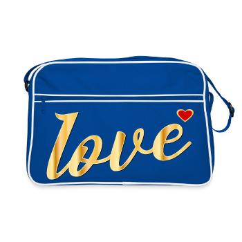 LOVE HEART MESSAGE - Retro Bag - blue/white - Front