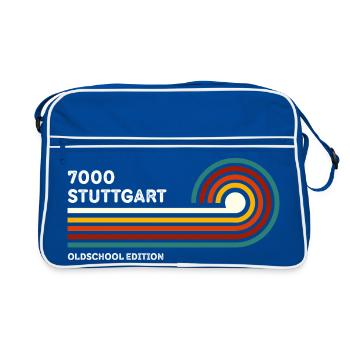 Stuttgart Retro Shirt 7000 Zip Code 80s - Retro Bag - blue/white - Front