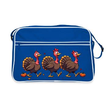 Bébé dinde de Thanksgiving - Sac Retro - bleu/blanc - Devant