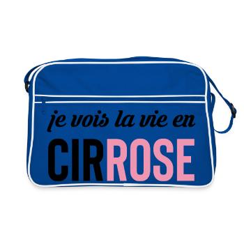 Ich sehe das Leben in der Zirrose - Retro Tasche - Blau/Weiß - Vorne