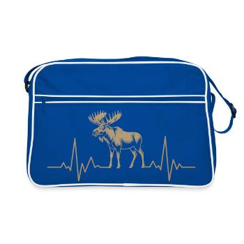 Mosses Heartbeat Silhouette - Retro Bag - blue/white - Front