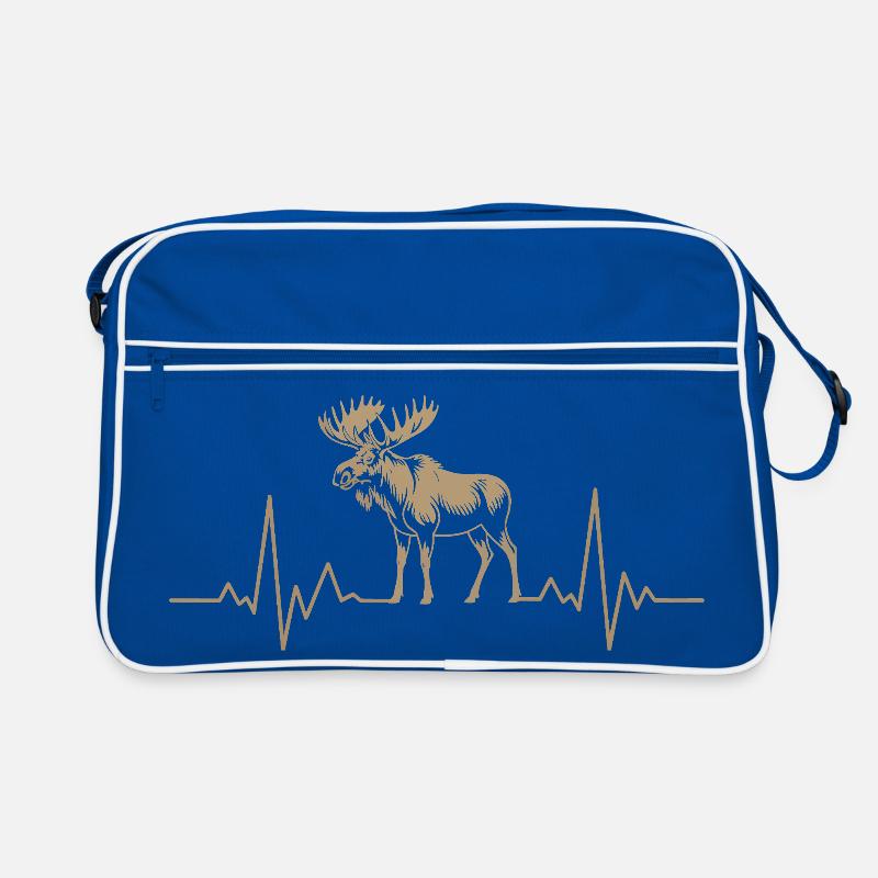 Moose Herzschlag Silhouette Retro Tasche