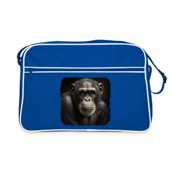 Chimpanzees are our closest relatives - Retro Bag - blue/white - Front