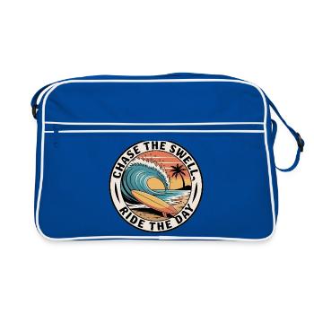 Chase the Swell, Ride the Day - Retro Bag - blue/white - Front