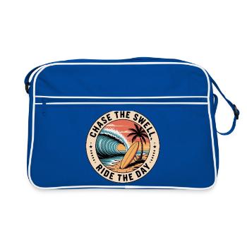 Chase the Swell, Ride the Day - Retro Bag - blue/white - Front