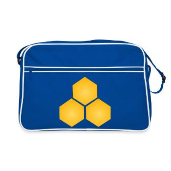 3'er Wabe - Retro Tasche - Blau/Weiß - Vorne