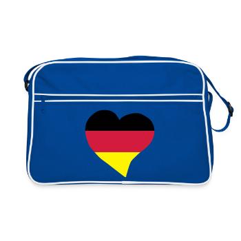German heart - Retro Bag - blue/white - Front