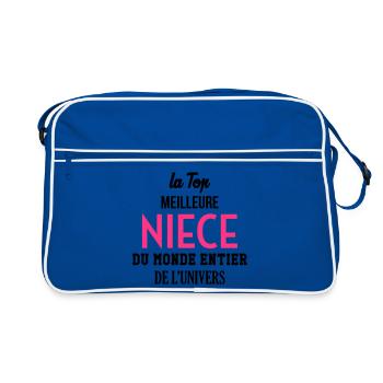 Neveu / Nièce / Famille / Oncle / Tante / Niece - Sac Retro - bleu/blanc - Devant