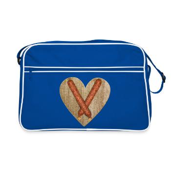 Woodheart - Ahle Wurscht - Retro Tasche - Blau/Weiß - Vorne
