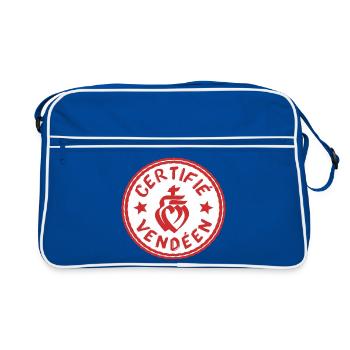 Logo certifié vendéen blanc rouge - Sac Retro - bleu/blanc - Devant