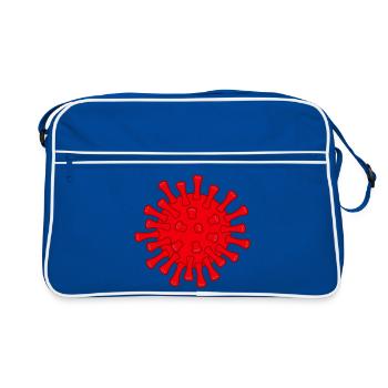 Illustration de la molécule rouge Covid - Sac Retro - bleu/blanc - Devant