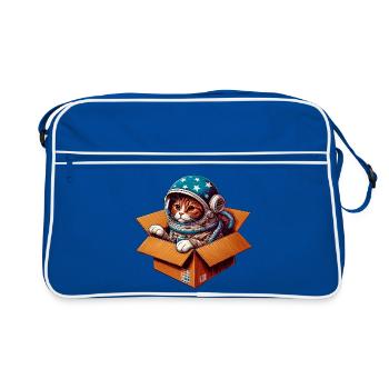 Chat astronaute - Sac Retro - bleu/blanc - Devant