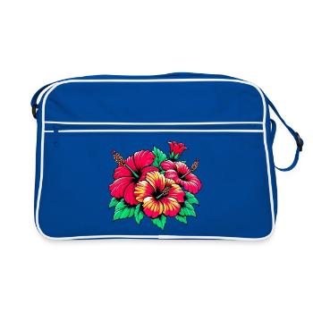 Fleurs d’hibiscus - Sac Retro - bleu/blanc - Devant