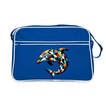 Harlequin Dolphin - Retro Bag - blue/white - Front