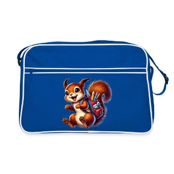 Back to school with fun: Squirrels for school beginners - Retro Bag - blue/white - Front
