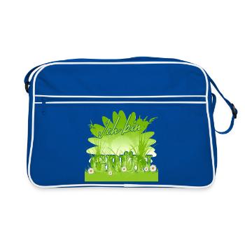 I'm Green - Flowers Meadow - Retro Bag - blue/white - Front