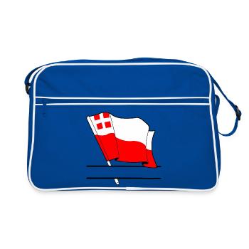 Drapeau Utrecht bandeau de texte - Sac Retro - bleu/blanc - Devant