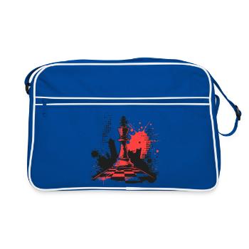 Chess Pieces Graffiti - Retro Bag - blue/white - Front