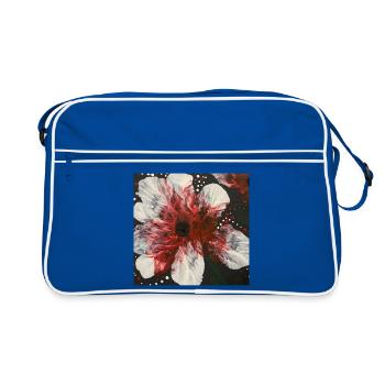 La fleur rouge et blanche donne à votre maison quelque chose d’unique - Sac Retro - bleu/blanc - Devant