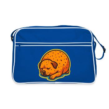 Cute Sleeping Dog, Potato Shape, Love Dogs  - Retro Bag - blue/white - Front