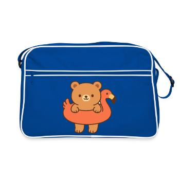Oursin avec flotteur flamant rose - Sac Retro - bleu/blanc - Devant