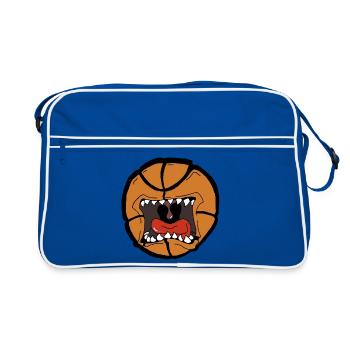 Explosives Basketball-Design - Retro Tasche - Blau/Weiß - Vorne