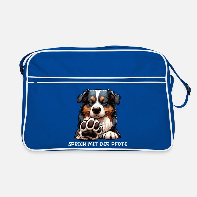 Sprich mit der Pfote Australian Shepherd Aussie  Retro Tasche