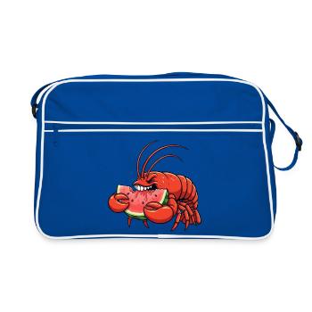homard doux dessin animé d’été pastèque fruité - Sac Retro - bleu/blanc - Devant