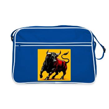 Stier - Retro Tasche - Blau/Weiß - Vorne