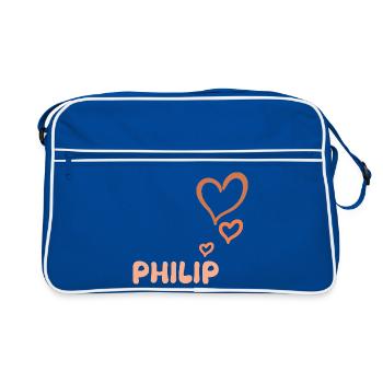 Cadeau pour Philippe - Sac Retro - bleu/blanc - Devant